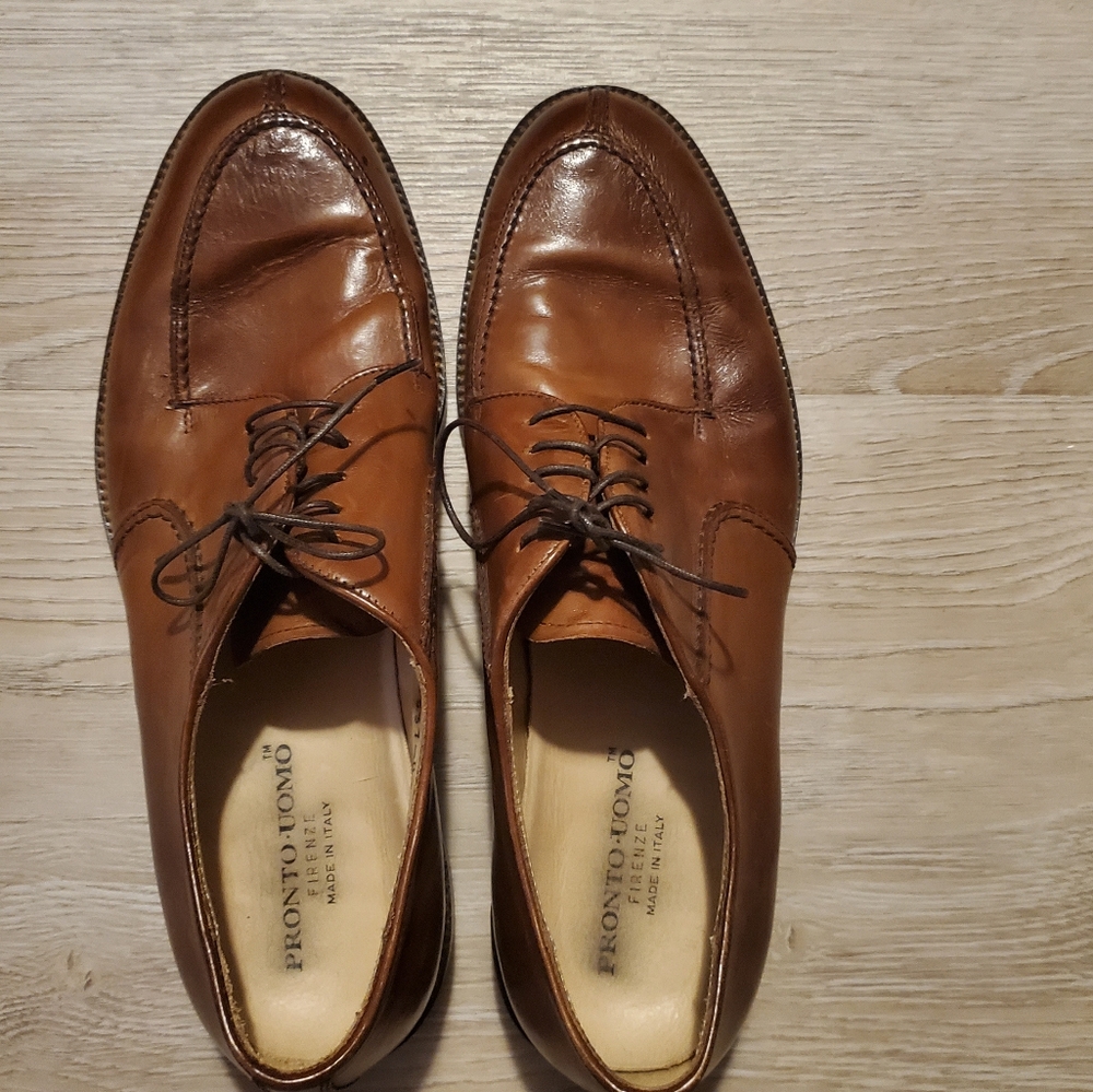 Italian Made Pronto-Uomo Firenze Black Dress Shoes. 10.5